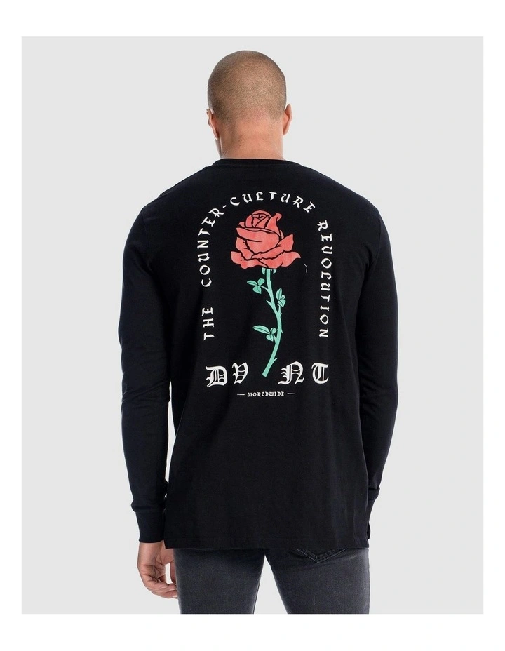 Barbed Rose Long Sleeve Tee in Black image 6