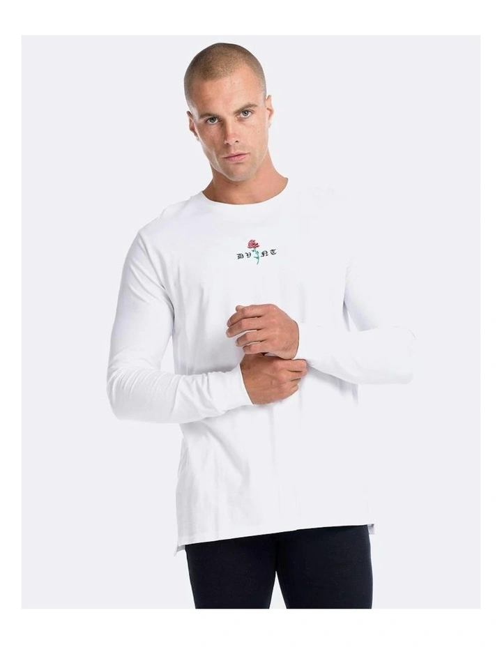Barbed Rose Long Sleeve Tee in White image 2