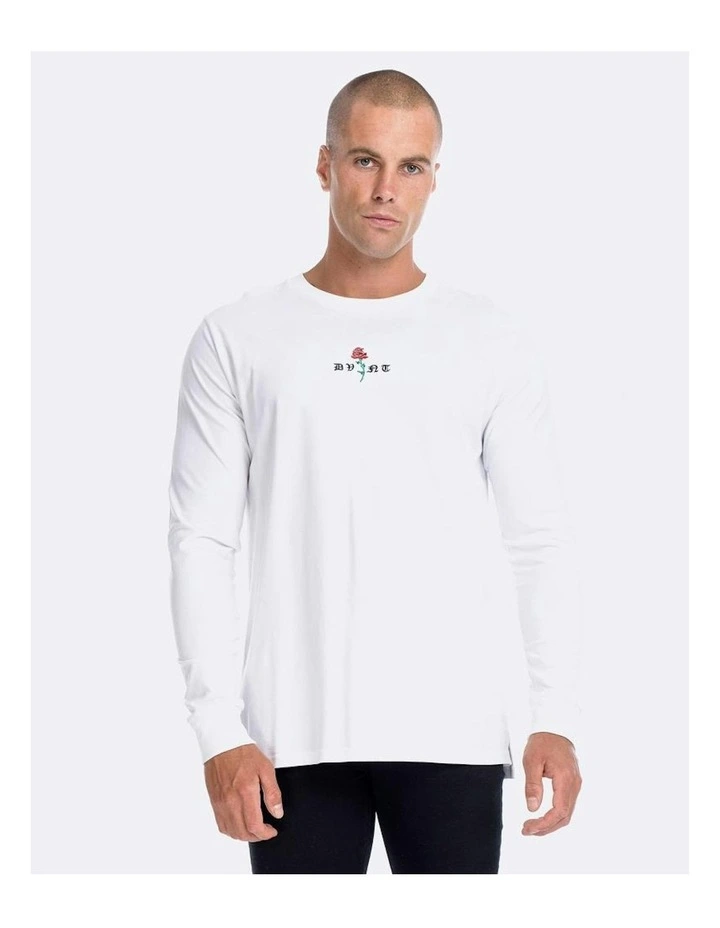 Barbed Rose Long Sleeve Tee in White image 3
