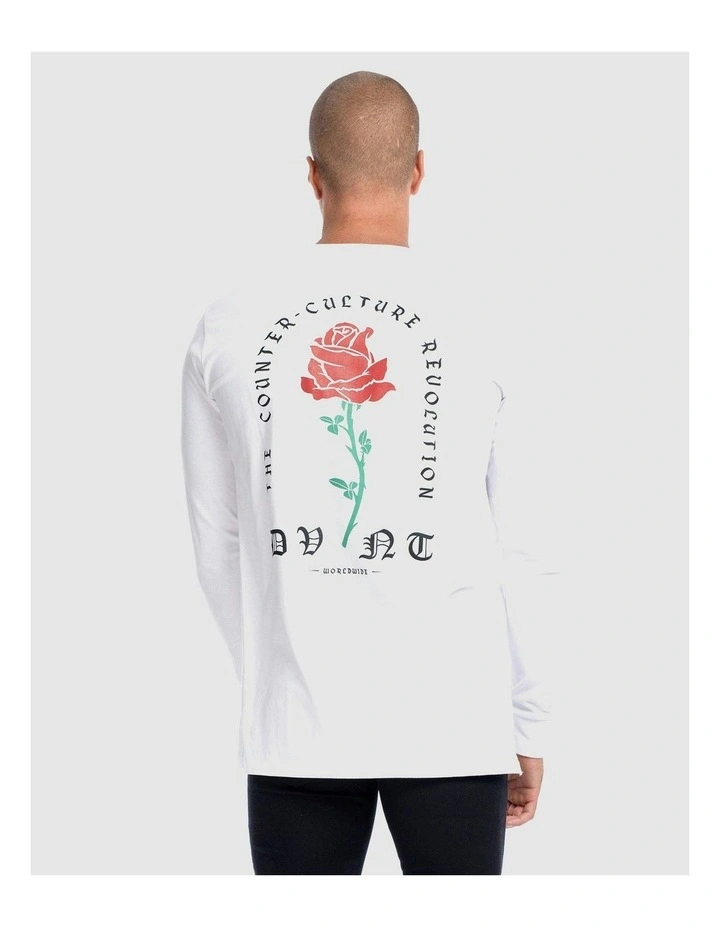 Barbed Rose Long Sleeve Tee in White image 6