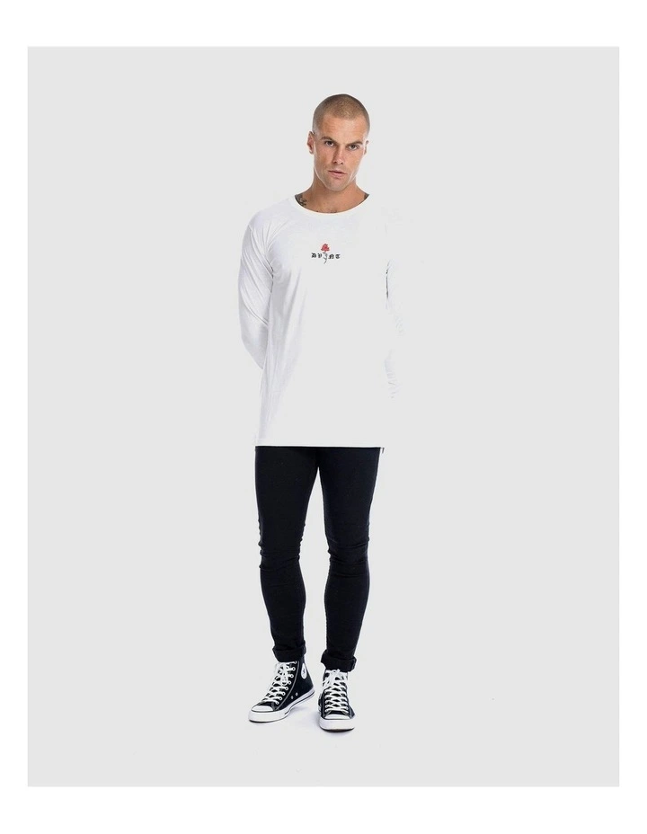 Barbed Rose Long Sleeve Tee in White image 7