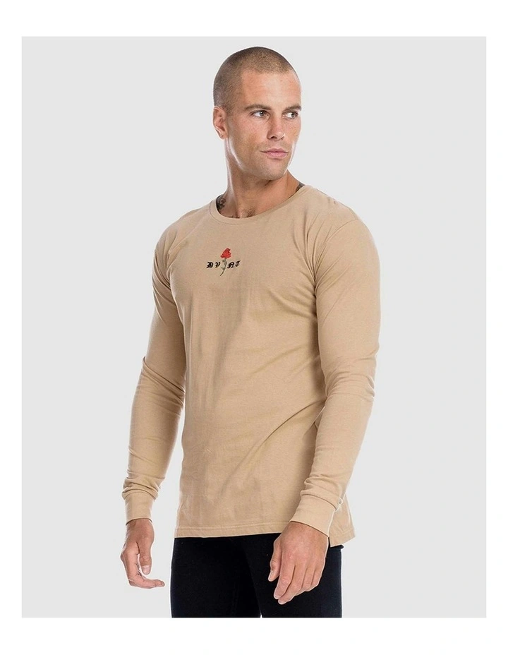 Barbed Rose Long Sleeve Tee in Camel image 5