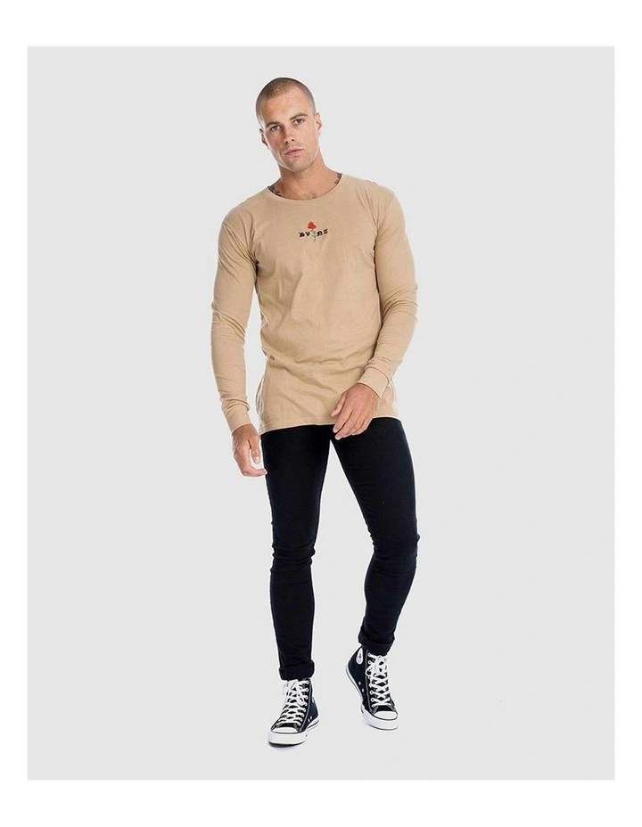 Barbed Rose Long Sleeve Tee in Camel image 7
