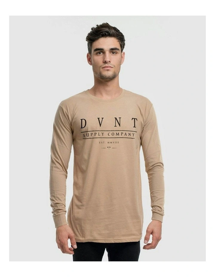 Deluxe Long Sleeve Tee in Camel image 3