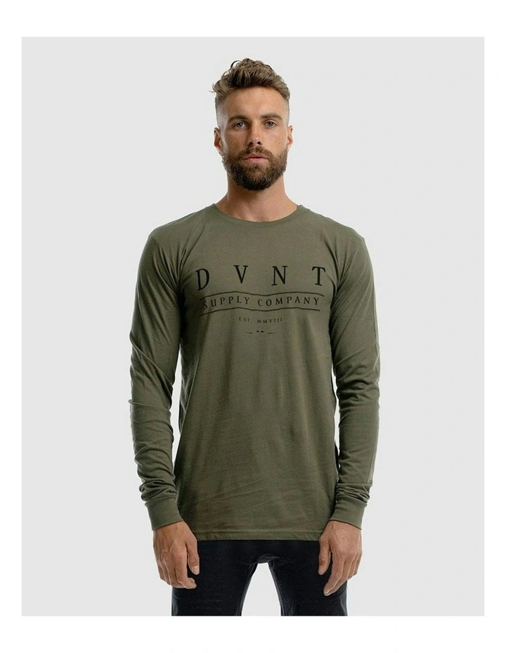 Deluxe Long Sleeve Tee in Olive image 1