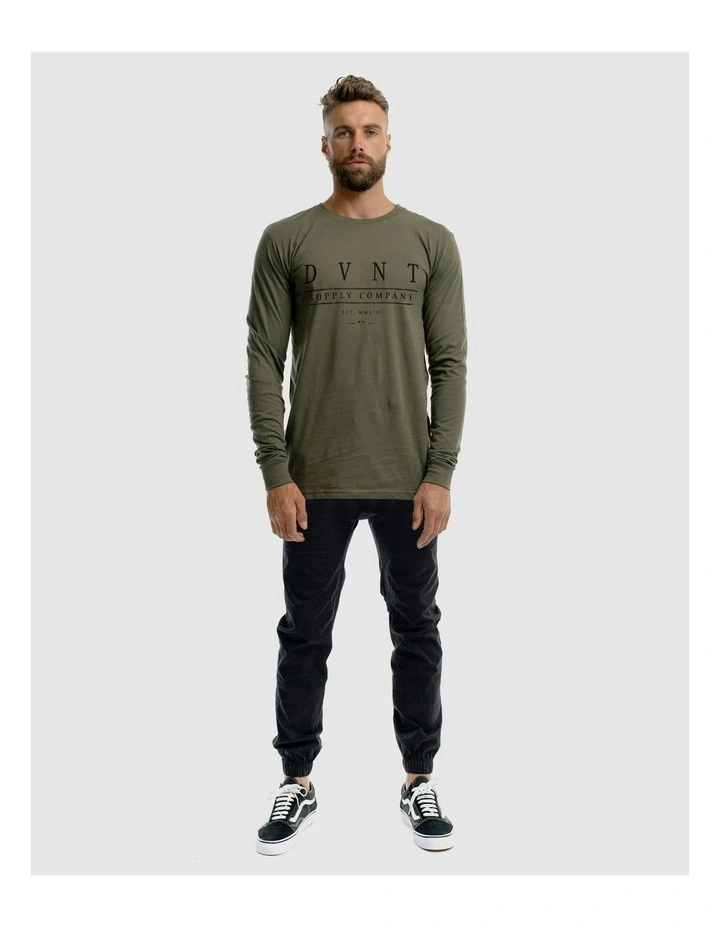 Deluxe Long Sleeve Tee in Olive image 5