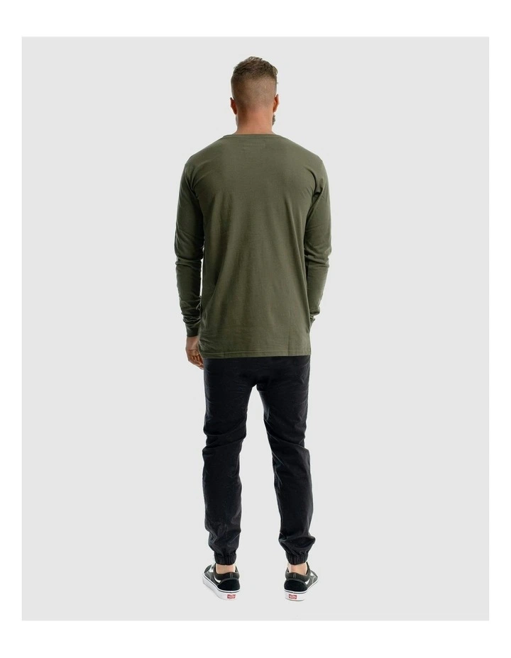 Deluxe Long Sleeve Tee in Olive image 6