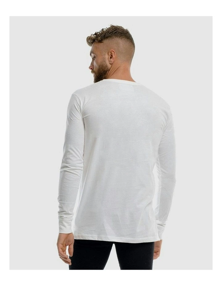 Deluxe Long Sleeve Tee in White image 2