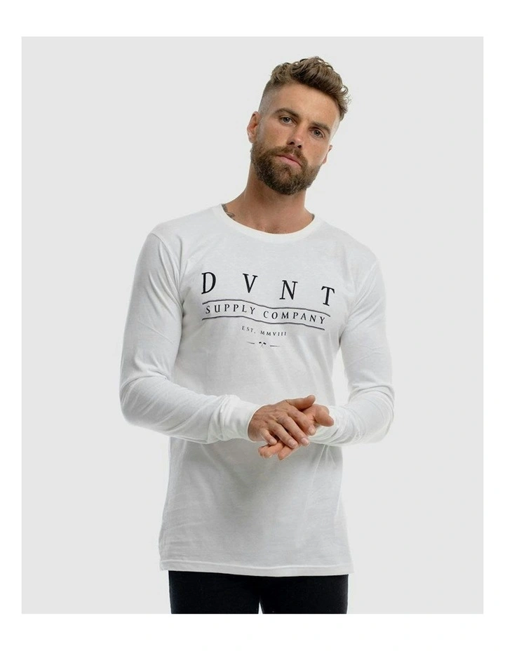 Deluxe Long Sleeve Tee in White image 3