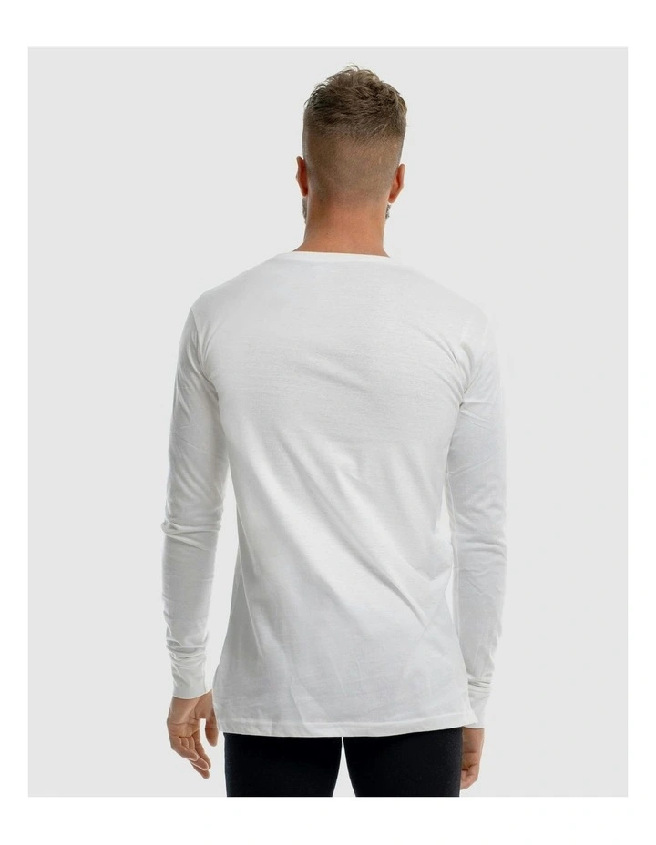 Deluxe Long Sleeve Tee in White image 4