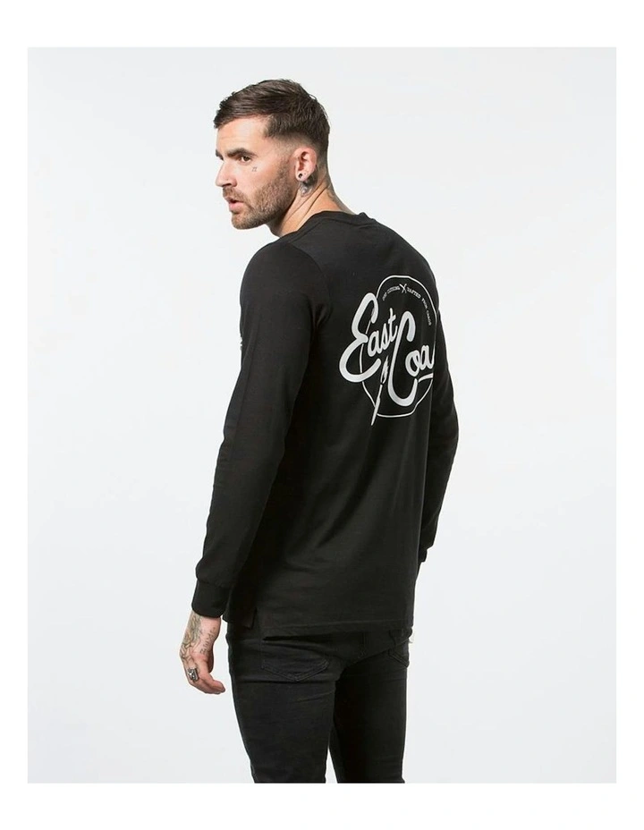 East Coast Long Sleeve Tee in Black image 1