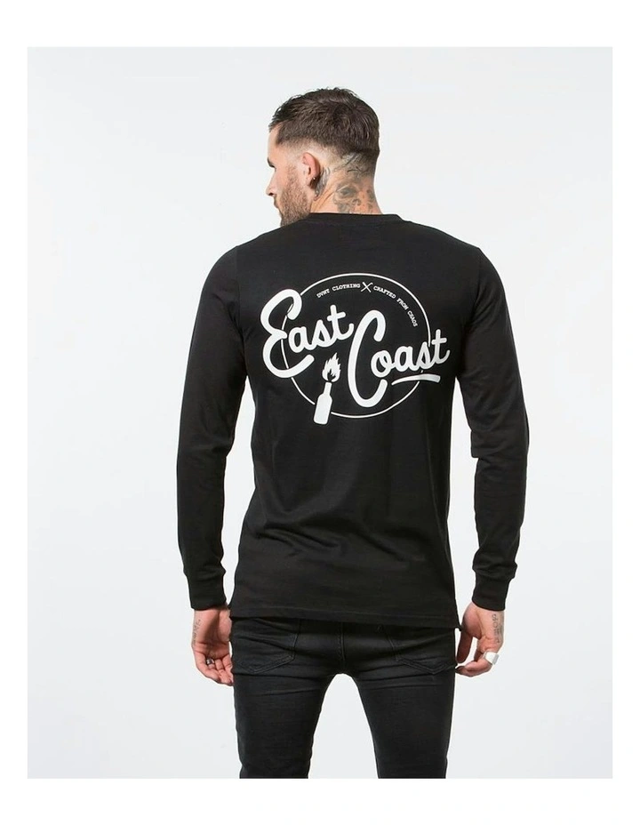 East Coast Long Sleeve Tee in Black image 2