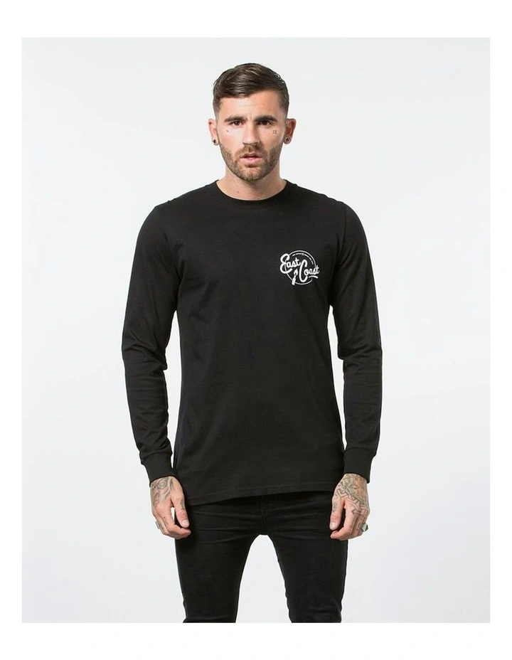 East Coast Long Sleeve Tee in Black image 3