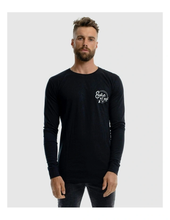 East Coast Long Sleeve Tee in Black image 4