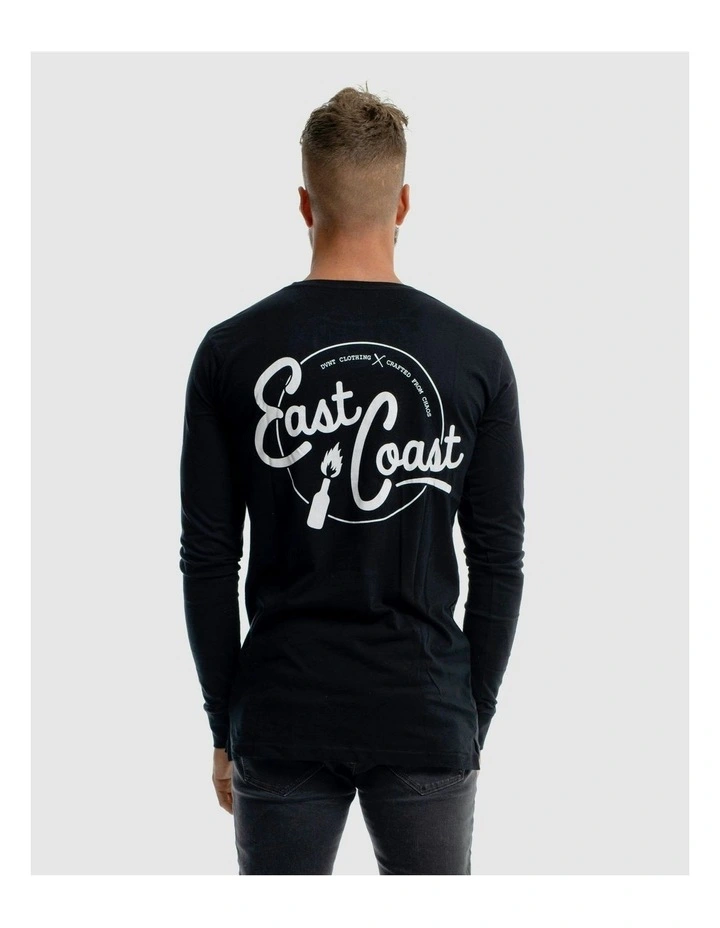 East Coast Long Sleeve Tee in Black image 5