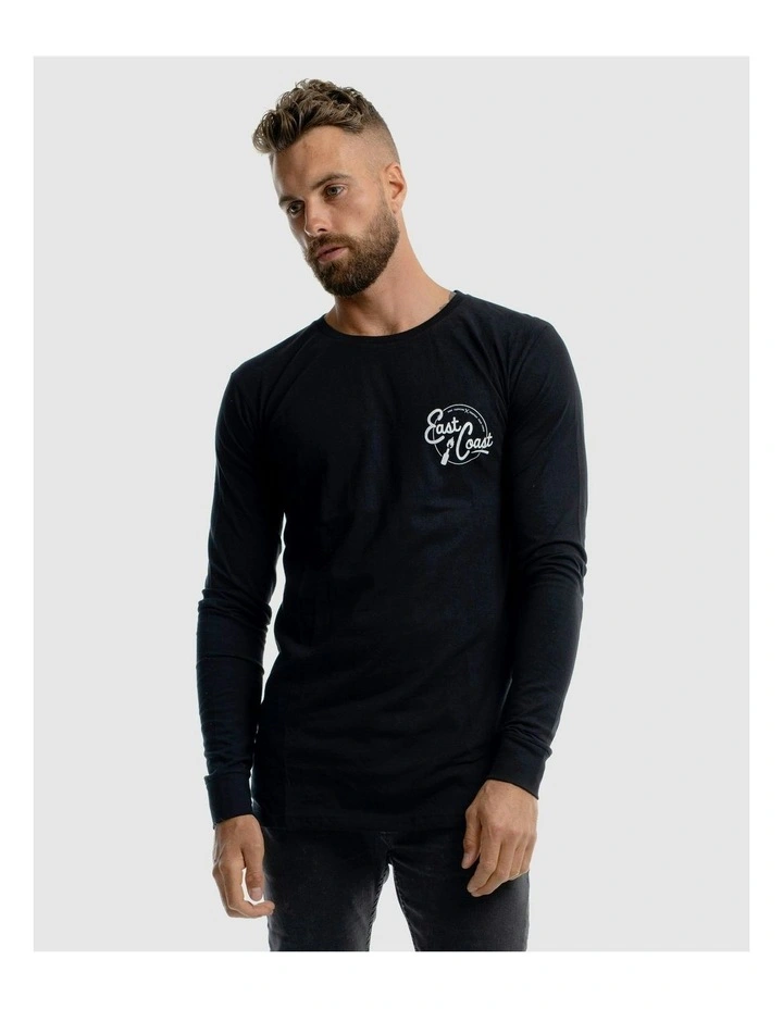 East Coast Long Sleeve Tee in Black image 6