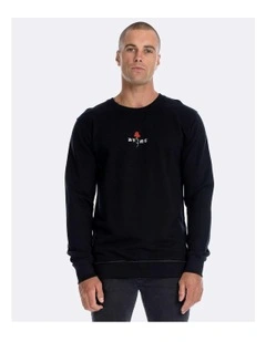 Barbed Crewneck Sweater in Black