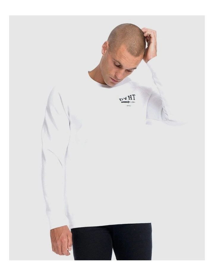 Switchblade Crewneck Sweater in White image 5