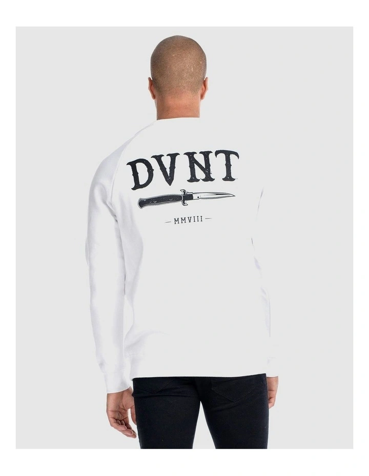 Switchblade Crewneck Sweater in White image 6
