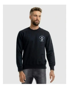 Emblem 2.0 Crewneck Sweater in Black