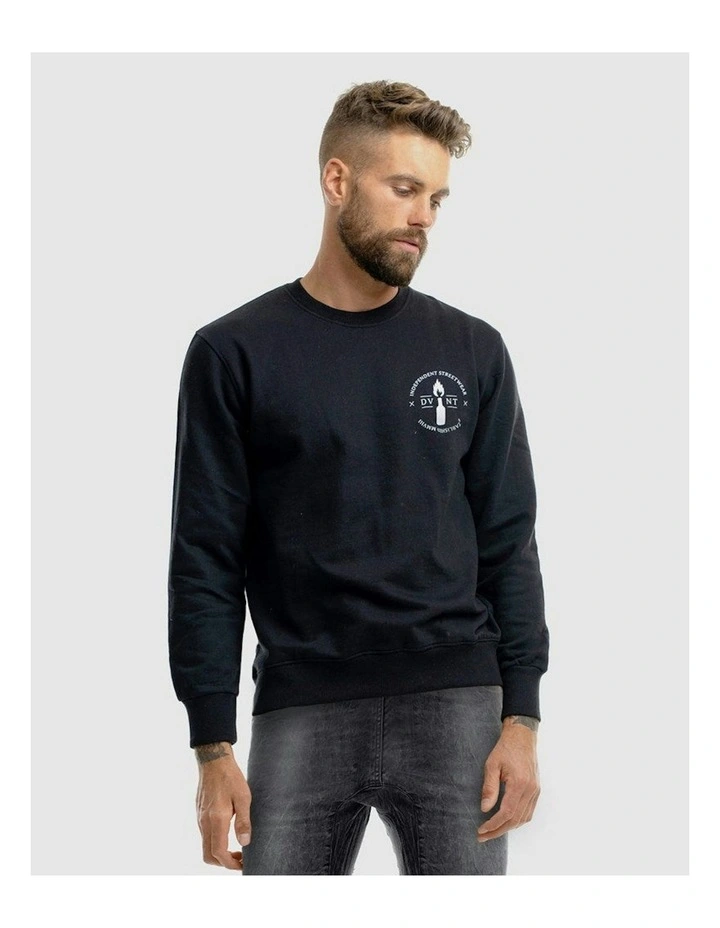 Emblem 2.0 Crewneck Sweater in Black image 3