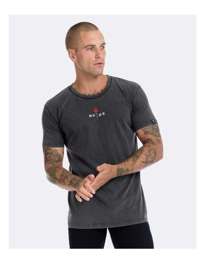 Barbed Rose Tee in Grey image 1