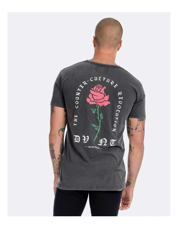 Barbed Rose Tee in Grey image 2