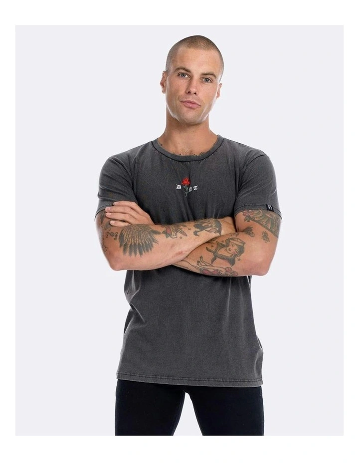 Barbed Rose Tee in Grey image 3