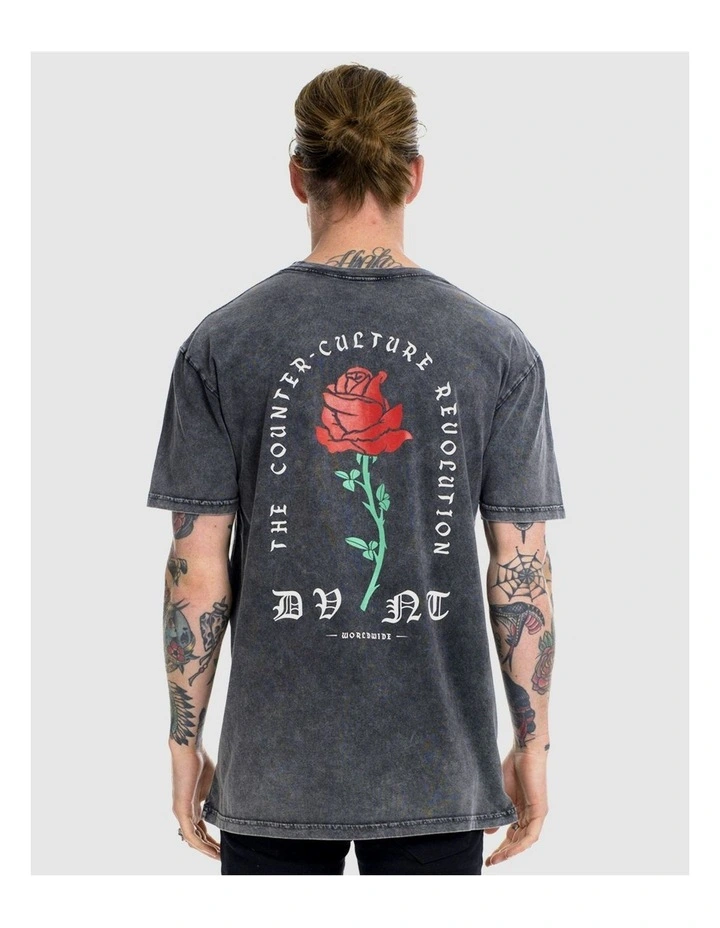Barbed Rose Tee in Grey image 5