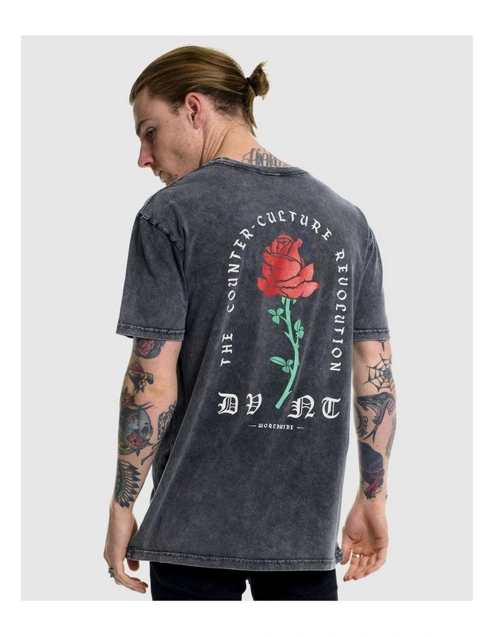 Barbed Rose Tee in Grey image 6