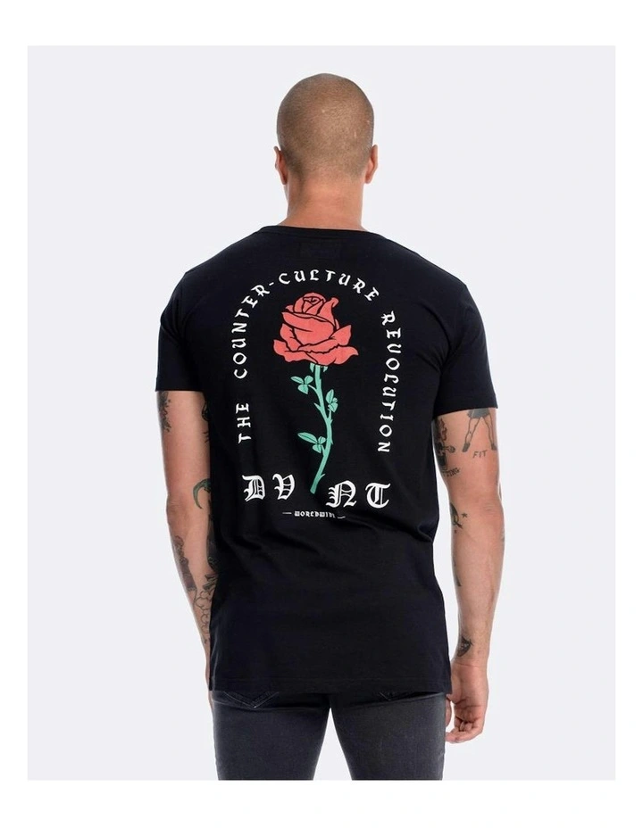 Barbed Rose Tee in Black image 2