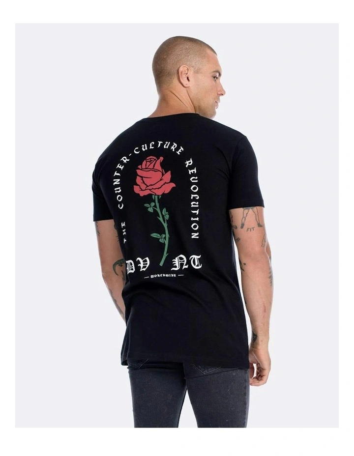 Barbed Rose Tee in Black image 3