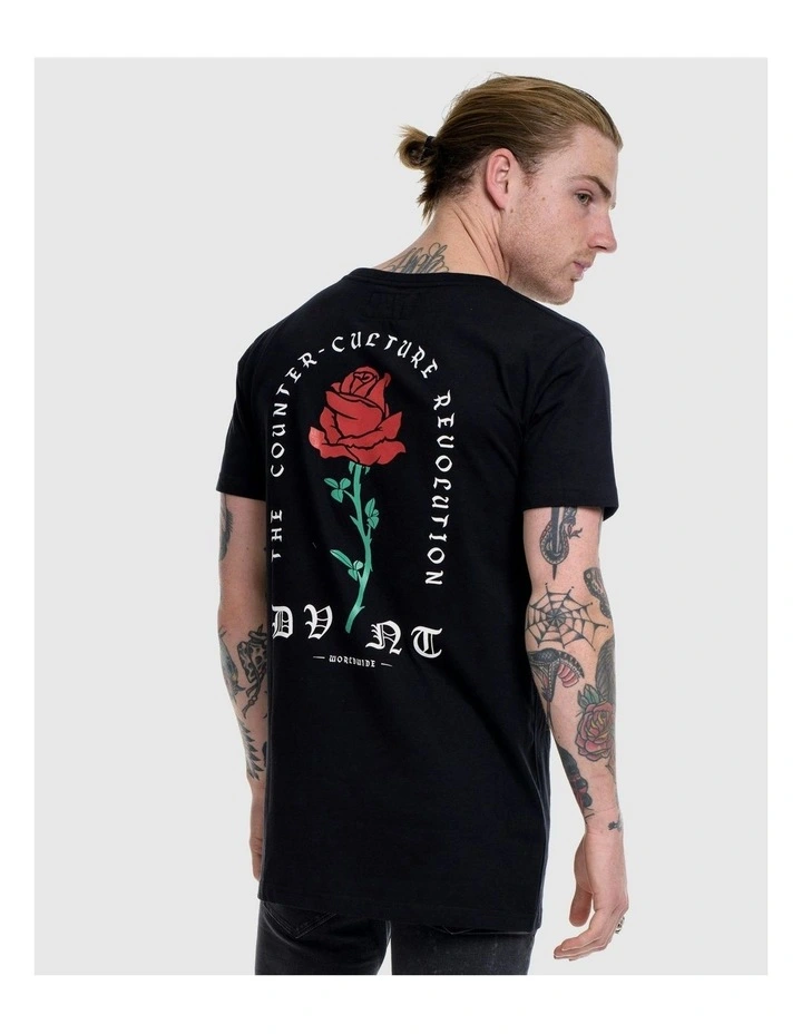 Barbed Rose Tee in Black image 6