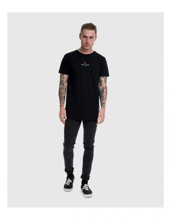 Barbed Rose Tee in Black image 7