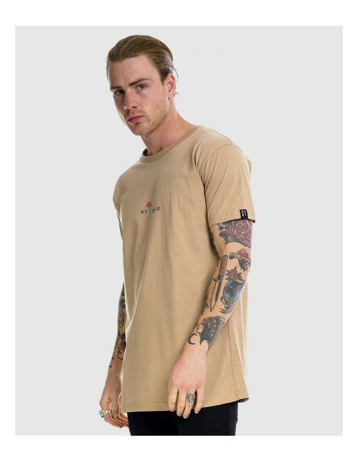 Barbed Rose Tee in Beige image 5