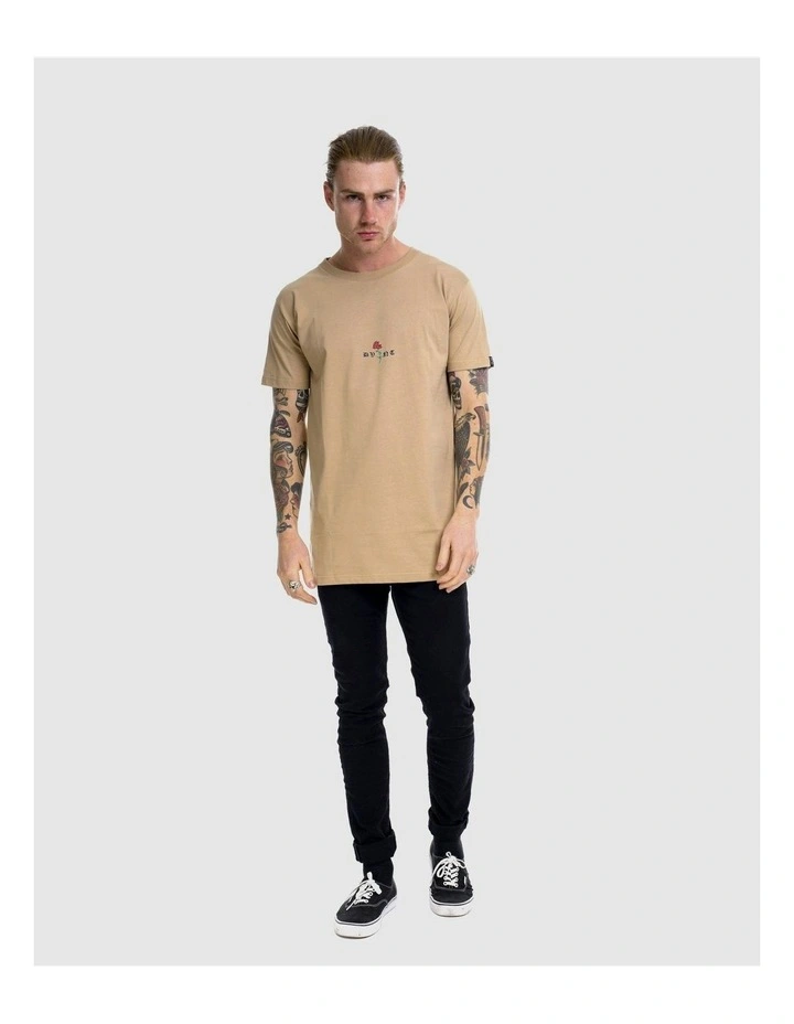 Barbed Rose Tee in Beige image 7