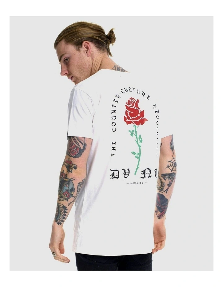 Barbed Rose Tee in White image 5