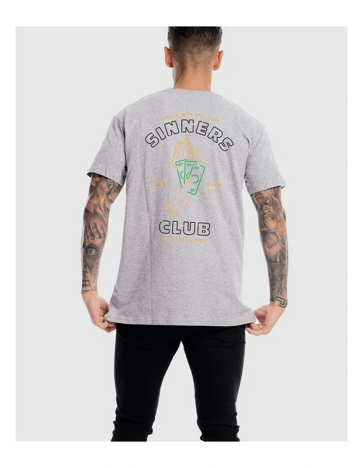 Sinners Club Tee in Grey Marle image 2