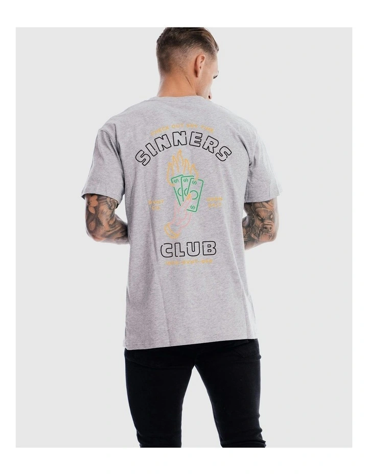 Sinners Club Tee in Grey Marle image 6