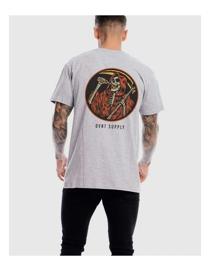 Grim Tee in Grey Marle image 2