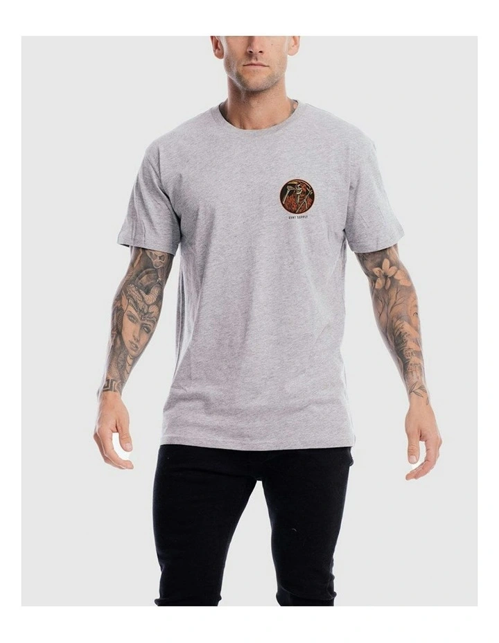 Grim Tee in Grey Marle image 3