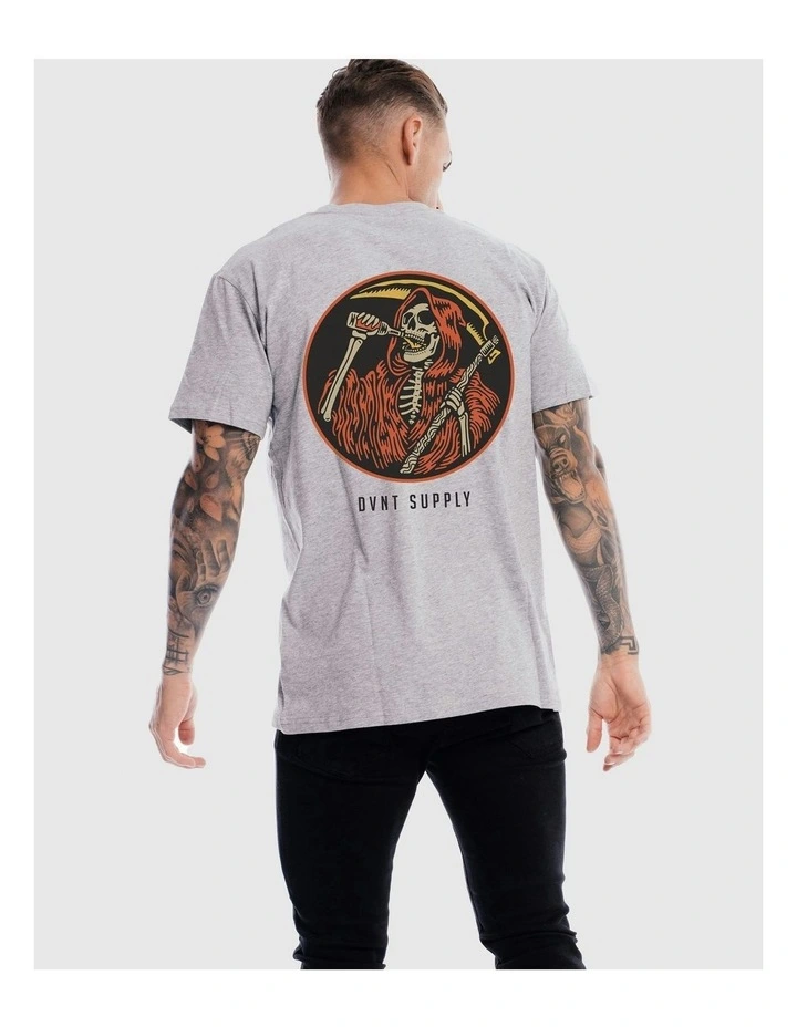 Grim Tee in Grey Marle image 4
