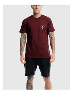 Emblem 2.0 Tee in Burdundy