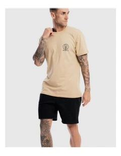 Radio Revolt Tee in Camel