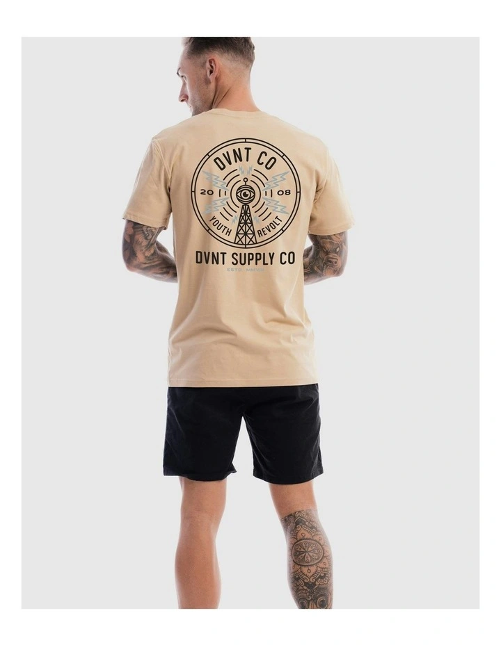 Radio Revolt Tee in Camel image 4