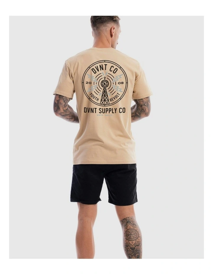 Radio Revolt Tee in Camel image 6