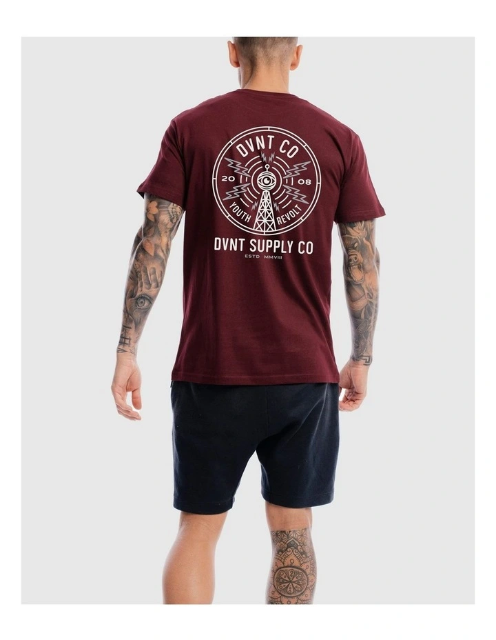 Radio Revolt Tee in Burdundy image 4