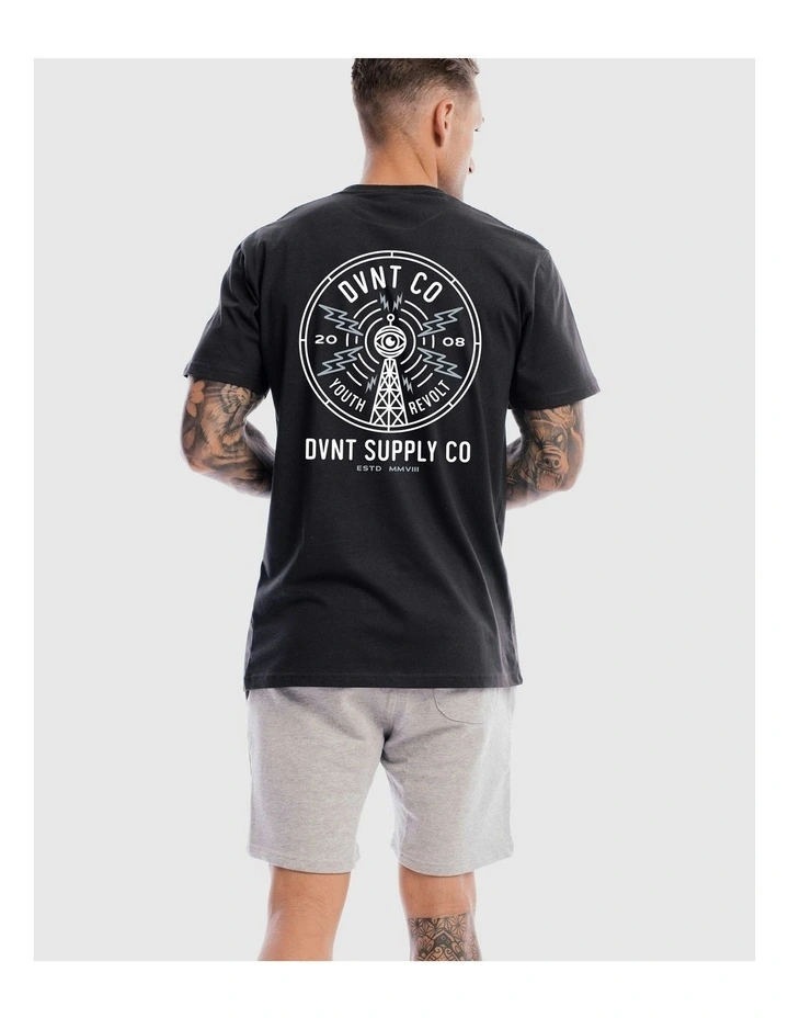 Radio Revolt Tee in Charcoal image 4