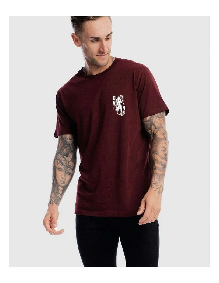 Panther Tee in Burgundy image 3