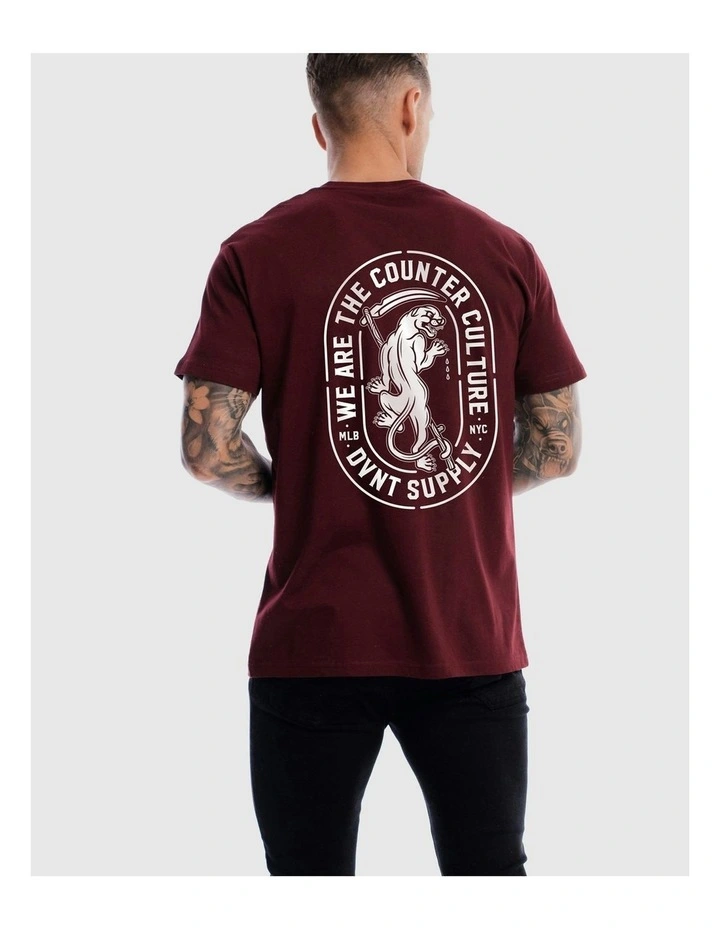 Panther Tee in Burgundy image 6